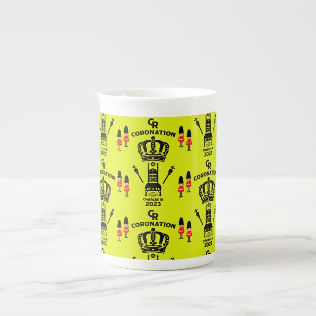 Kung Charles III Coronation Commemorative Souvenir Benporslin Mugg (Framsidan)