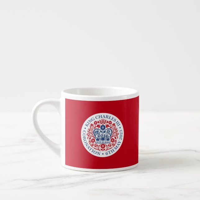 Kung Charles III Coronation Emblem Espressomugg (Vänster)