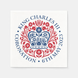 Kung Charles III Coronation Emblem Papper Napkins Pappersservett