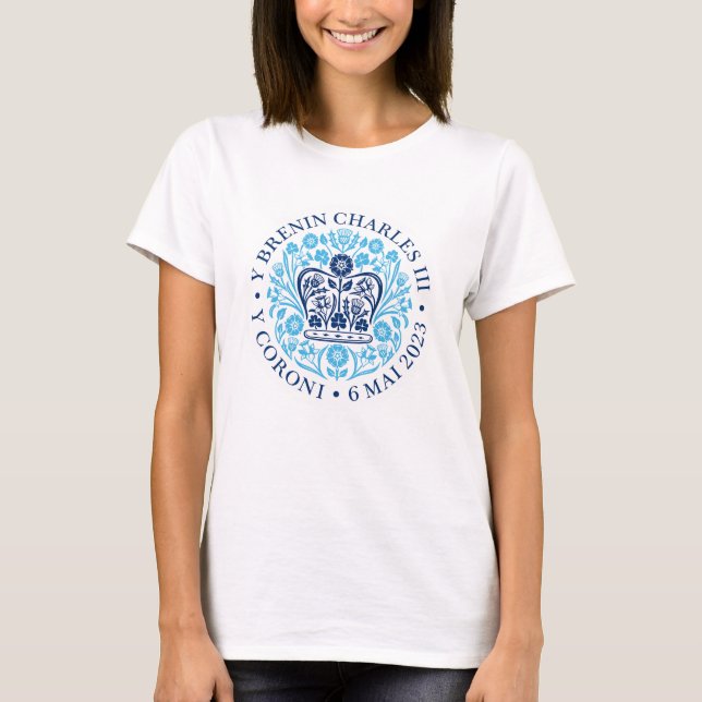 Kung Charles III Coronation Emblem, Royalet Souven T Shirt (Framsida)