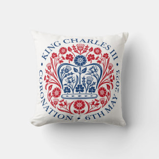 Kung Charles III Coronation Emblem Square Cushion Kudde