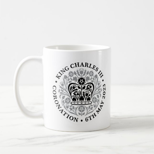 Kung Charles III Coronation Emblem Tea/ Coffee Mug Kaffemugg (Vänster)