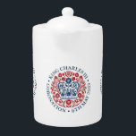 Kung Charles III Coronation logotyp minnesstund<br><div class="desc">Kung Charles III Coronation logotyp på vit bakgrund. Logotypen representerar de fyra nationerna i Förenade kungariket via de nationella blommorna i varje land - ro i England,  Skottlands historia,  daffodil of Wales och Nordirlands schamprock.</div>