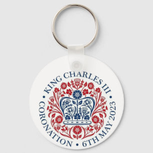 Kung Charles III Coronation logotyp på dubbelsidig Nyckelring