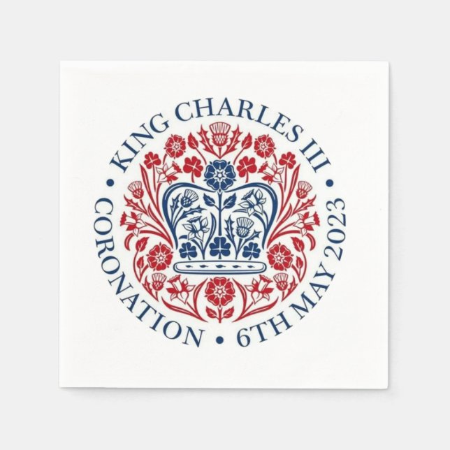 Kung Charles III Coronation logotyp Pappersservett (Framsidan)