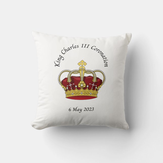 Kung Charles III Coronation memorial cushion Kudde (Framsida)