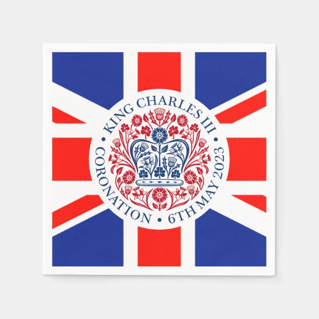 Kung Charles III Coronation Papper Napkins Pappersservett (Framsidan)