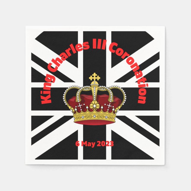 Kung Charles III Coronation Papper Plate Pappersservett (Framsidan)