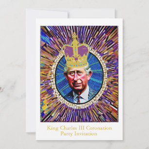 Kung Charles III Coronation Roligt Anpassningsbar  Inbjudningar