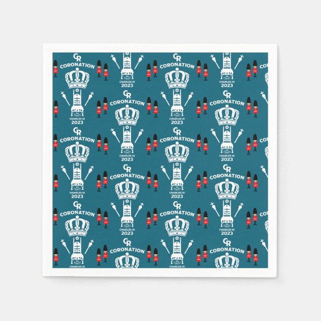 Kung Charles III Coronation Street Party Pappersservett (Framsidan)
