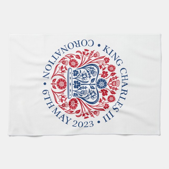 Kung Charles III Coronation Tea Towel Kökshandduk (Horisontell)