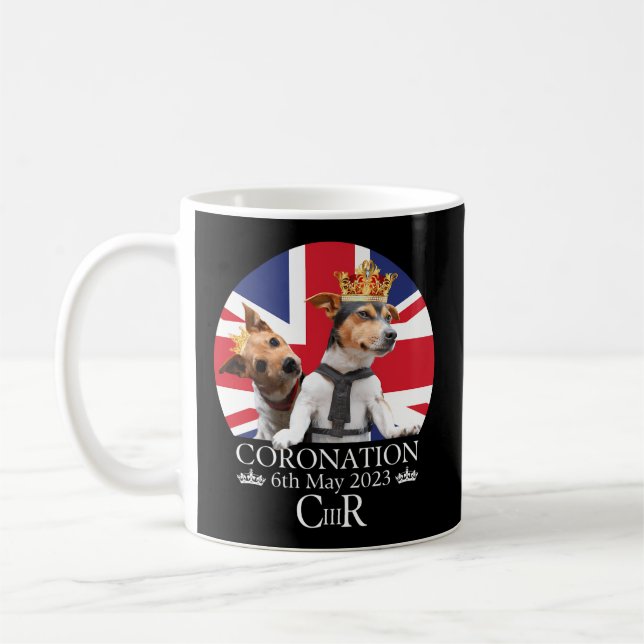 Kung Charles III Coronation Uk Flagga Kung Jacken Kaffemugg (Vänster)