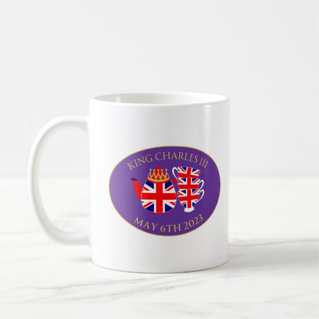 Kung Charles III Coronation Union Jack Tea Set Kaffemugg (Vänster)