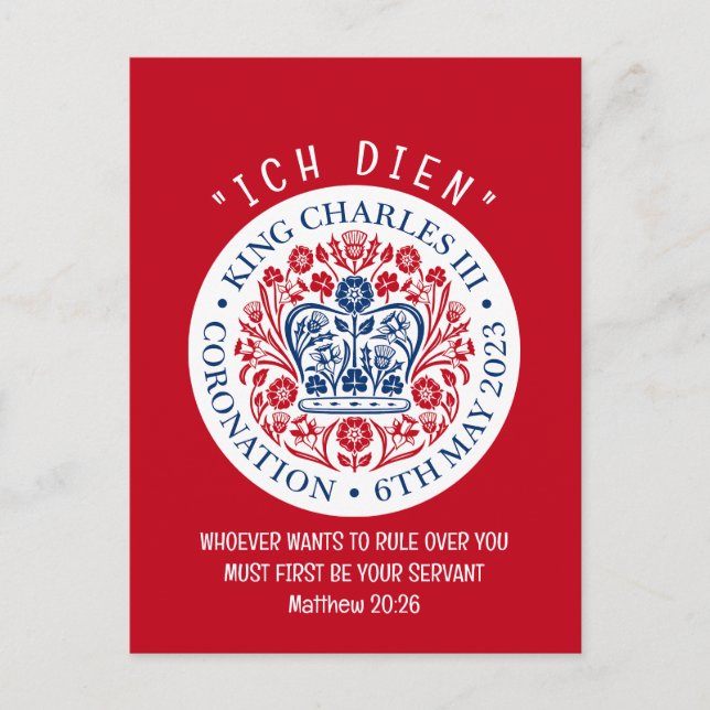 KUNG CHARLES III Coronation Vykort (Framsida)