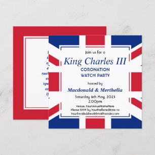 KUNG CHARLES III Coronation Watch Party Inbjudningar