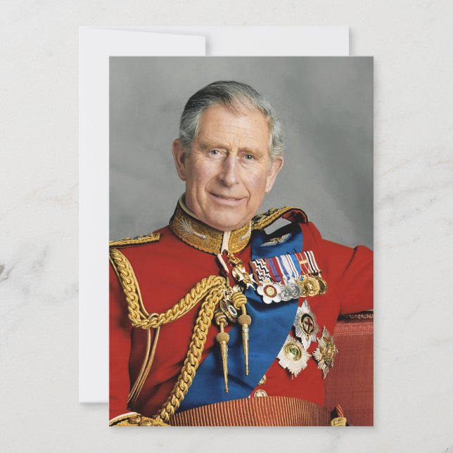 Kung Charles III Fotoförstoring Inbjudningar (Framsida)