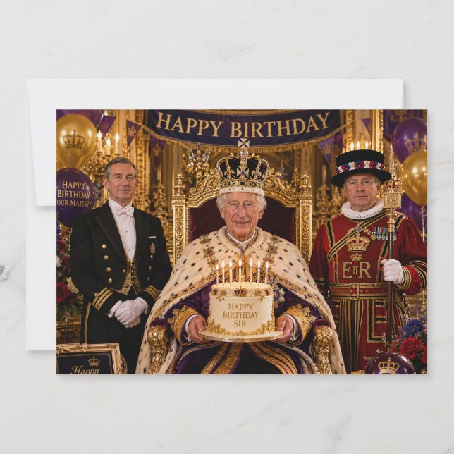 Kung Charles III Grattis på födelsedagen Kort (Framsida)