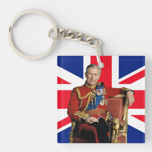 Kung Charles III med brittisk flagga