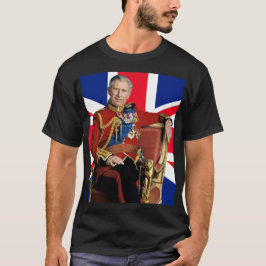 Kung Charles III med brittisk flagga T Shirt