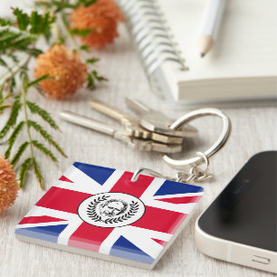 Kung Charles III om British Union Jack Flagga