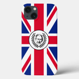 Kung Charles III om British Union Jack Flagga