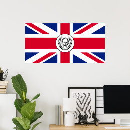 Kung Charles III om British Union Jack Flagga Poster