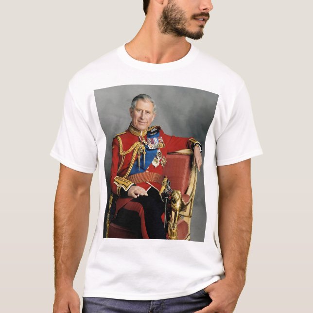 Kung Charles III Porträtt T Shirt (Framsida)