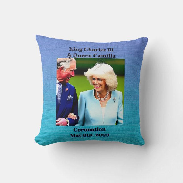 Kung Charles III & Queen Camilla Coronation Kudde (Framsida)