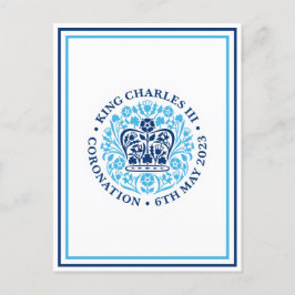 Kung Charles III Royal Corona Logotyp Patriotisk Vykort