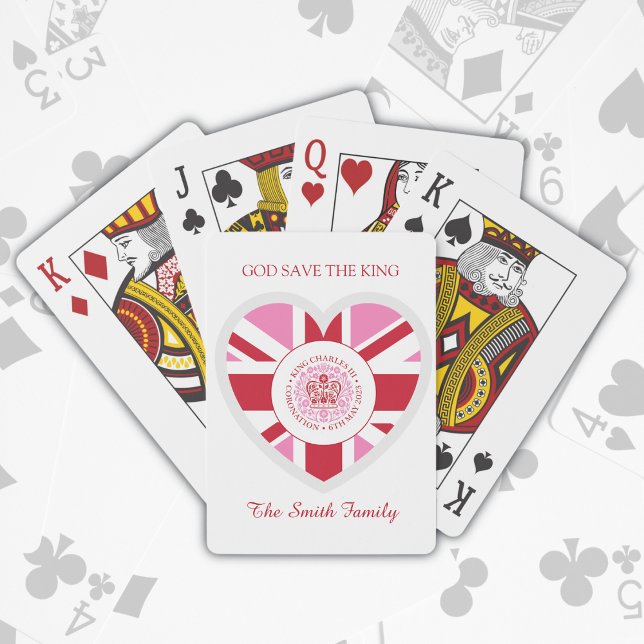 Kung Charles III Royal Coronation Logotyp Patrioti Casinokort (God Save The King
Custom Name
Souvenir Playing Cards)