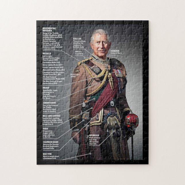 Kung Charles III Toronto Scottish Regiment Pussel (Vertikal)