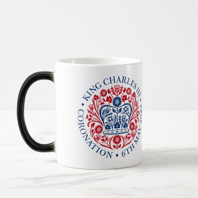 Kung Charles III tredje Officiellens Logotyp Mugg. Magisk Mugg (Vänster)