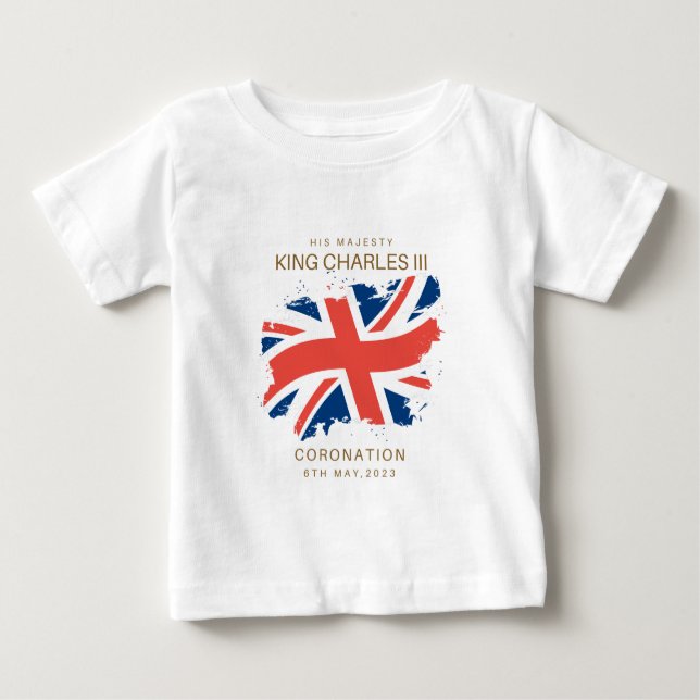 Kung Charles III Union Jack Flagga T-Shirt (Framsida)