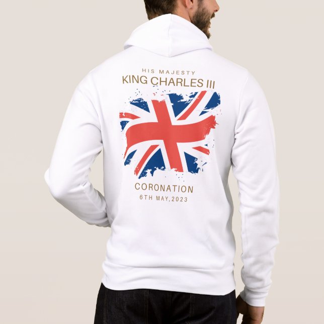 Kung Charles III Union Jack Flagga T Shirt (Baksida)