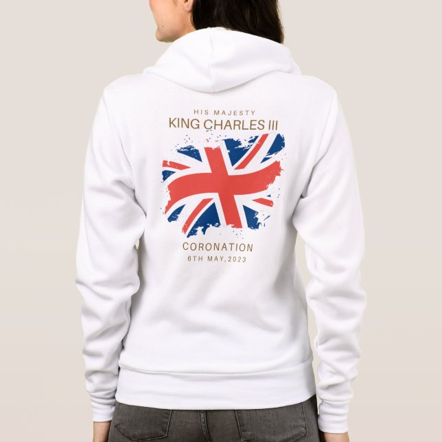 Kung Charles III Union Jack Flagga T Shirt (Baksida)