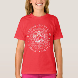 Kung Charles III Welsh Coronation Emblem T Shirt