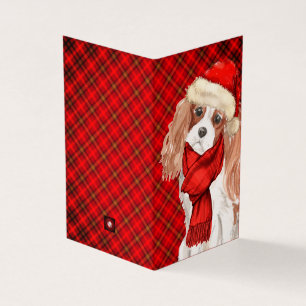 Kung Charles jul Hund Red Play Helgdag Kort