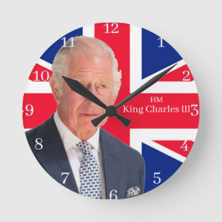 Kung Charles lll Acrylic Wall Clock Rund Klocka
