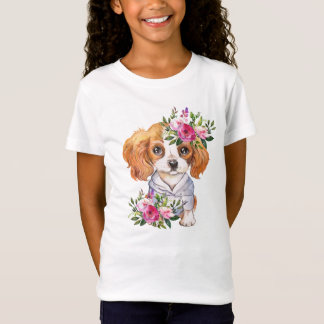 Kung Charles Puppy Girls' Bra Jersey T-Shirt