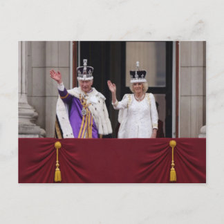Kung Charles Queen Camilla balcony coronation day Vykort