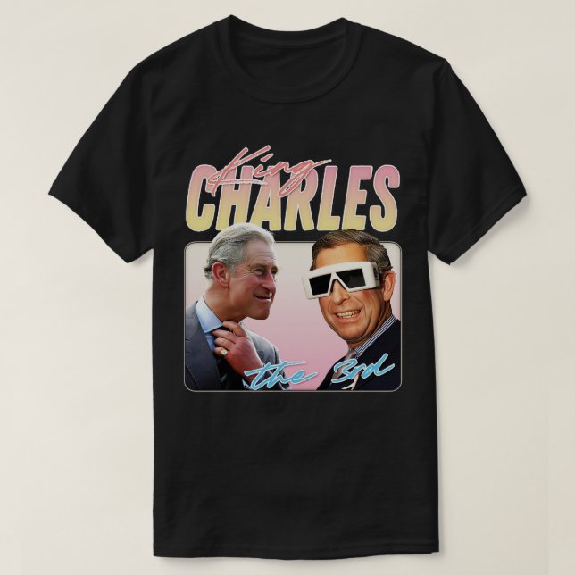 Kung Charles Retro Aesthetic Fläkt Design 2 T Shirt (Design framsida)