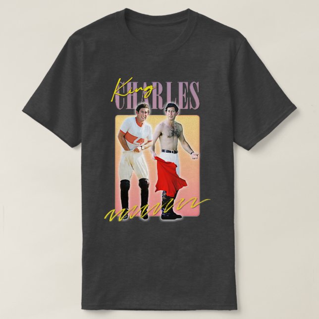 Kung Charles Retro Aesthetic Fläkt Design 3 T Shirt (Design framsida)