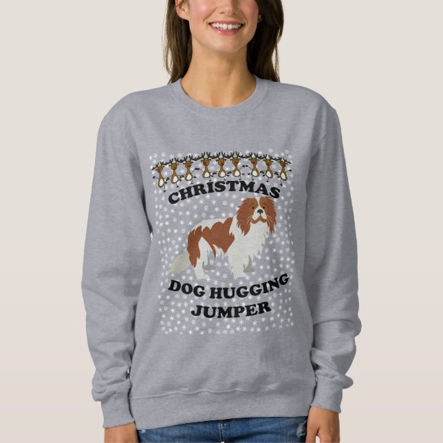 Kung Charles Spain hund jul Hund Hugger T Shirt (Framsida)