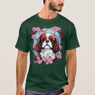 Kung Charles Spain med blommor från Cherry Blommar T Shirt