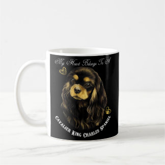 Kung Charles Spaniel Black Tan Cavalier Spain Kaffemugg