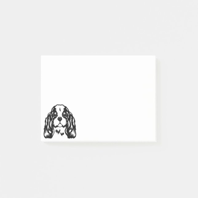 Kung Charles Spaniel Hund Post-it Block (Framsida)