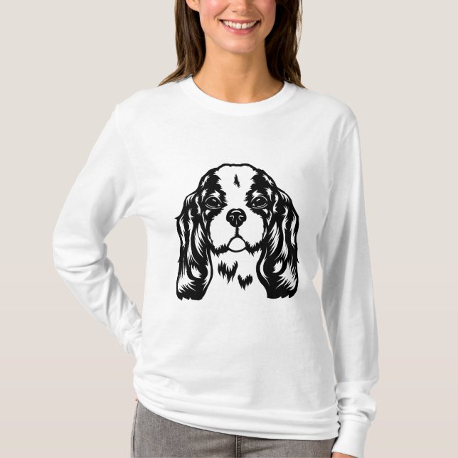 Kung Charles Spaniel Hund T Shirt (Framsida)