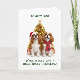 Kung Charles Spaniels Hundar Jul Helgkort
