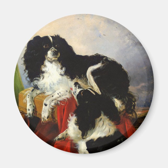 Kung Charles Spanska - Hund Art - Richard Ansdell Magnet (Framsidan)