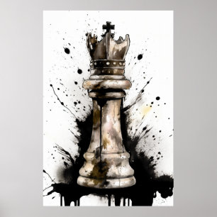 Kung Chess Biet-målning Poster